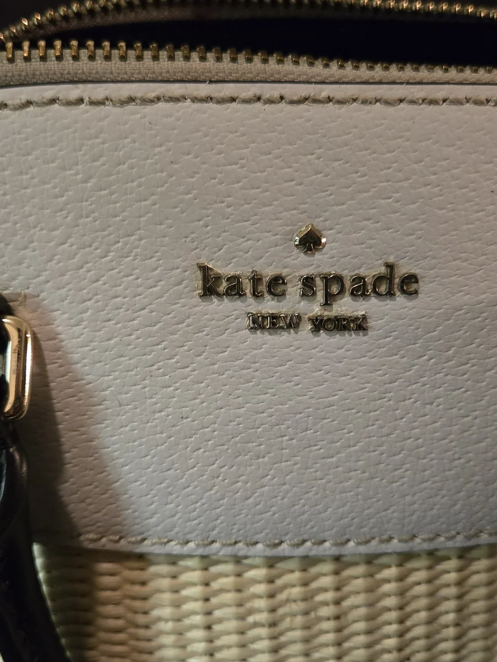 kate spade Cream Woven Dome Satchel